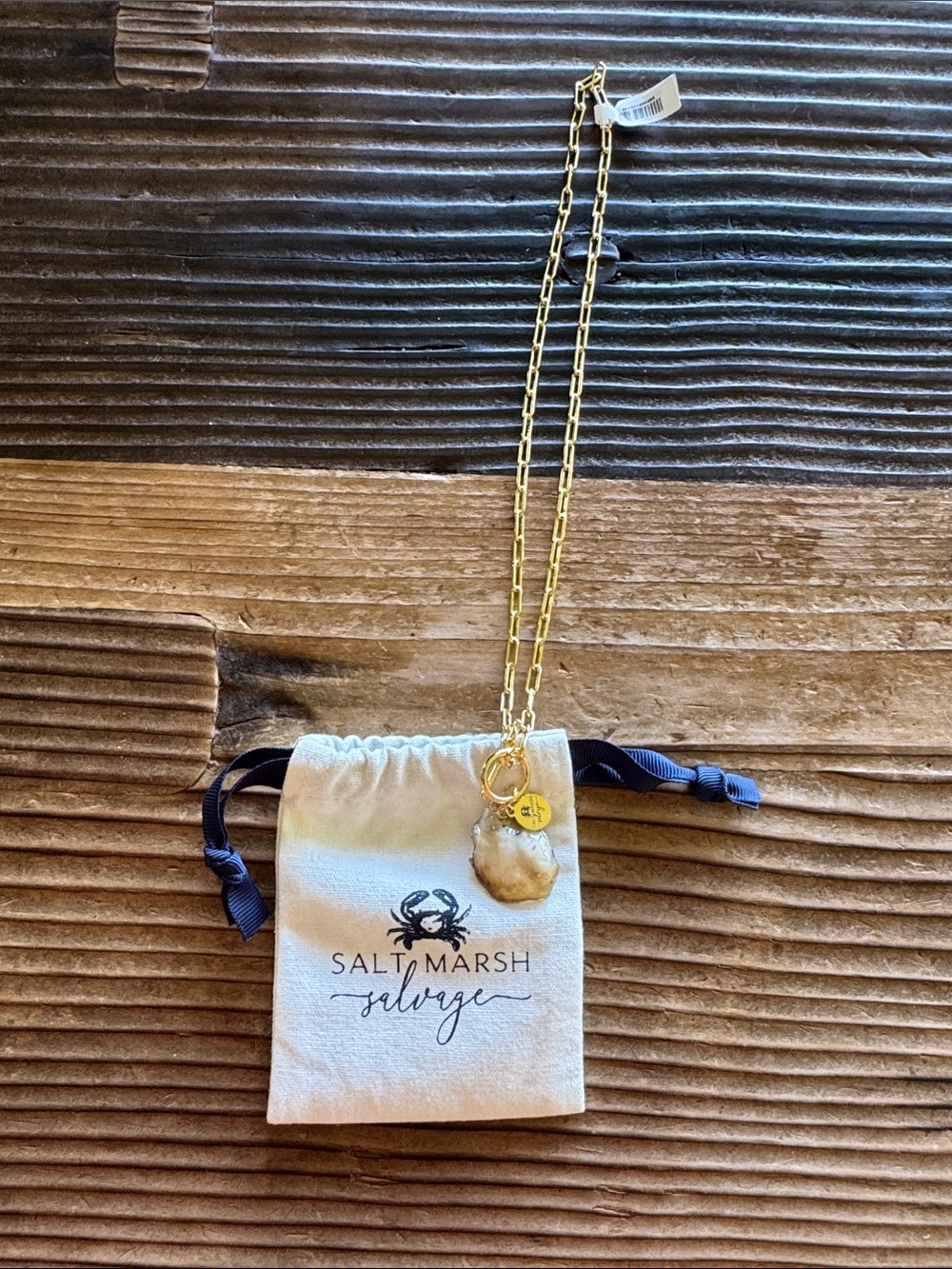 NWT Salt Marsh Salvage Petite Mangrove Oyster Necklace